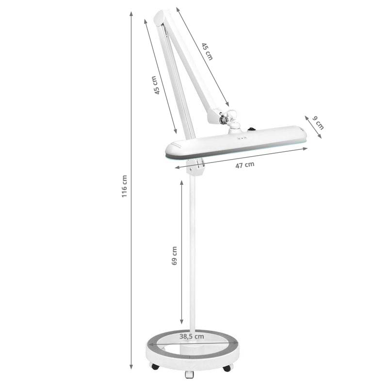 Elegante 801-L LED munkalámpa állvánnyal, szabályozható fényerő, fehér