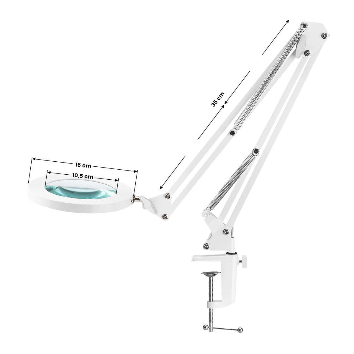 GLOW 308 LED asztali nagyítós lámpa, fehér, USB