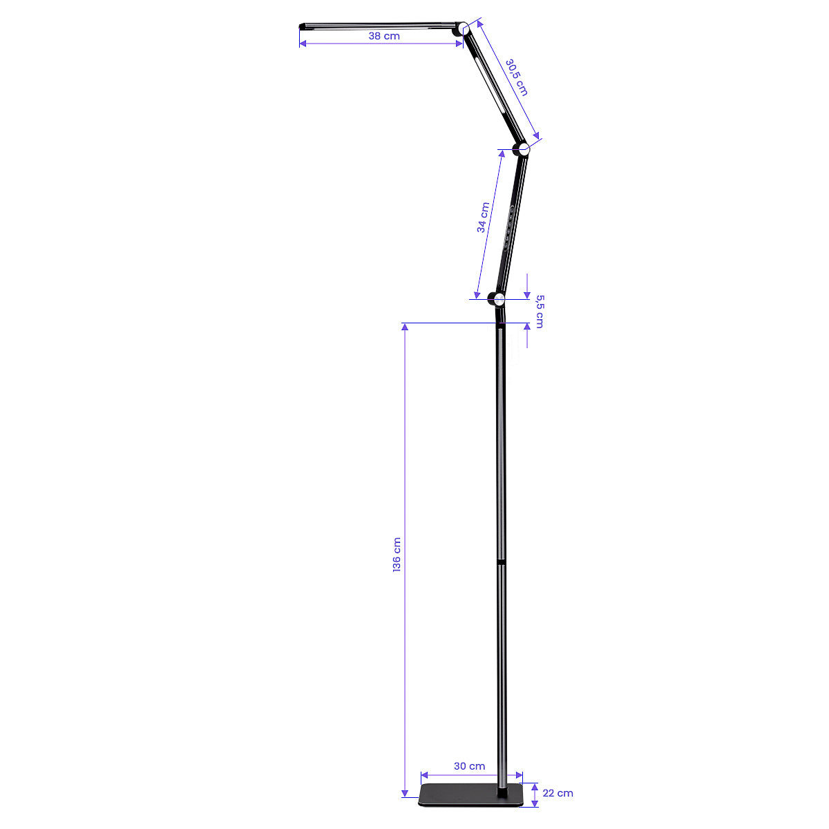 Yoga LED kezelőlámpa 22 W, fekete