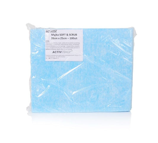 Egyszerhasználatos soft&scrub kétoldalas mosdatókendő 100 db, 20×25 cm