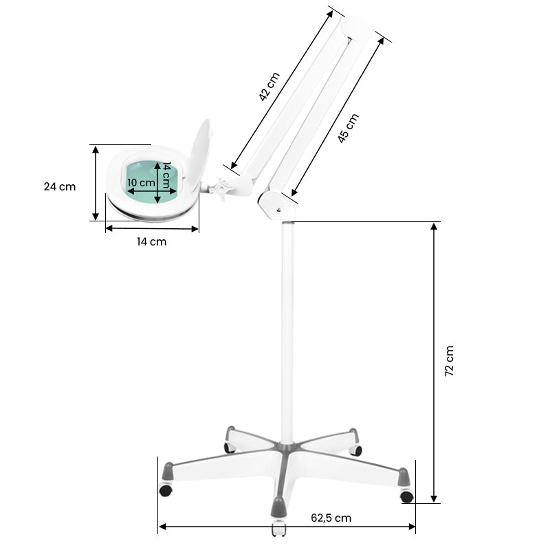 Elegante 6028 nagyítós lámpa 60 LED SMD 5D, állvánnyal, szabályozható fényerő