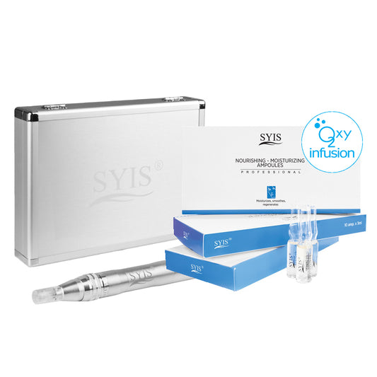 Syis Microneedle Pen 05 ezüst + Syis hidratáló-tápláló ampullák 10×3 ml