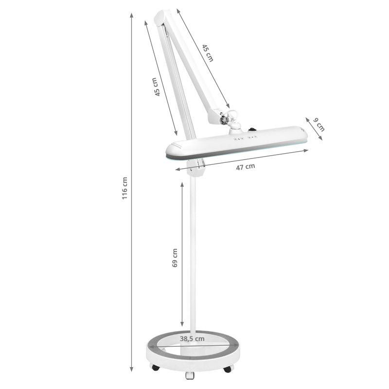 Elegante 801-TL LED munkalámpa állvánnyal, szabályozható fényerő és fényszín, fehér