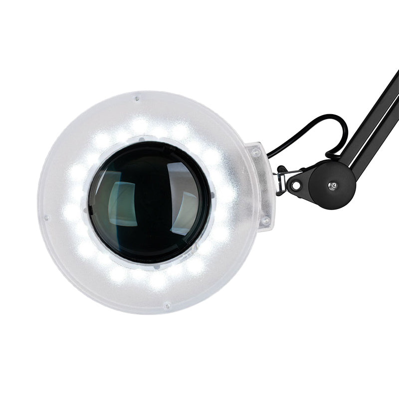 S5 LED nagyítós lámpa állvánnyal, szabályozható fényerővel, fekete
