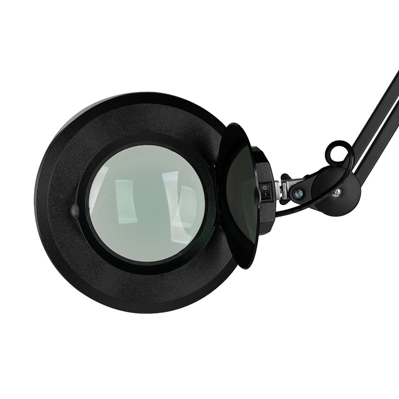 S5 LED nagyítós lámpa állvánnyal, szabályozható fényerővel, fekete