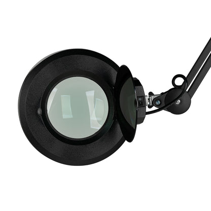 S5 LED nagyítós lámpa állvánnyal, szabályozható fényerővel, fekete