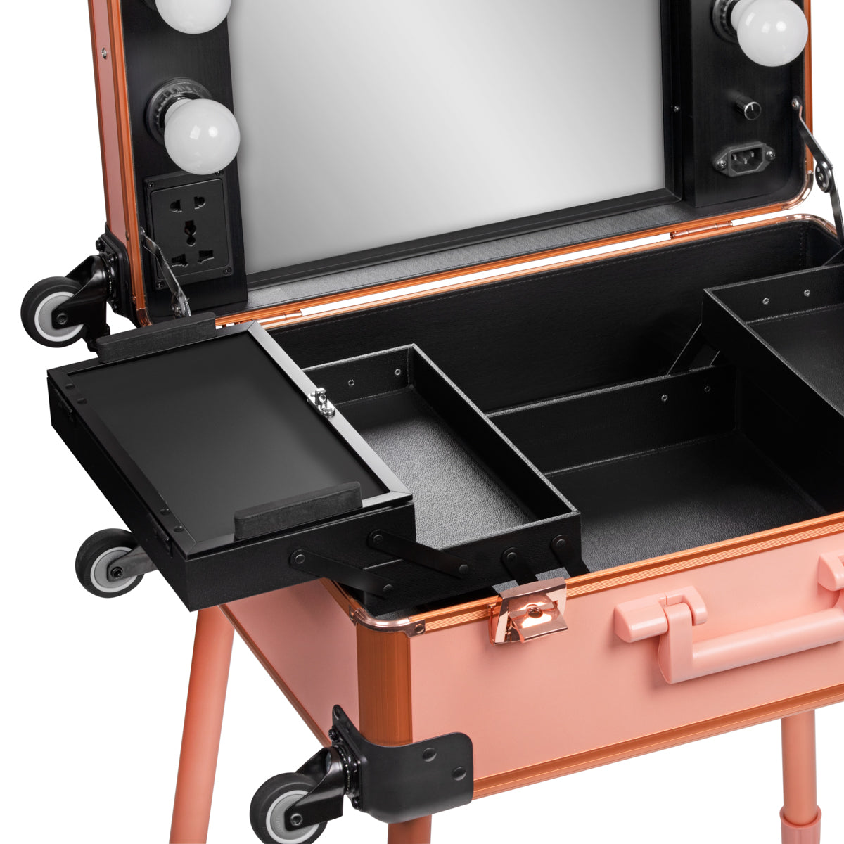 T-27 hordozható kozmetikai munkaállomás-bőrönd, rose gold