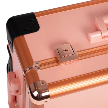 T-27 hordozható kozmetikai munkaállomás-bőrönd, rose gold