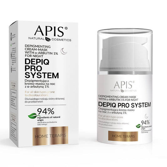Apis DEPIQ PRO SYSTEM halványító éjszakai krémmaszk 1% α-arbutinnal 50 ml
