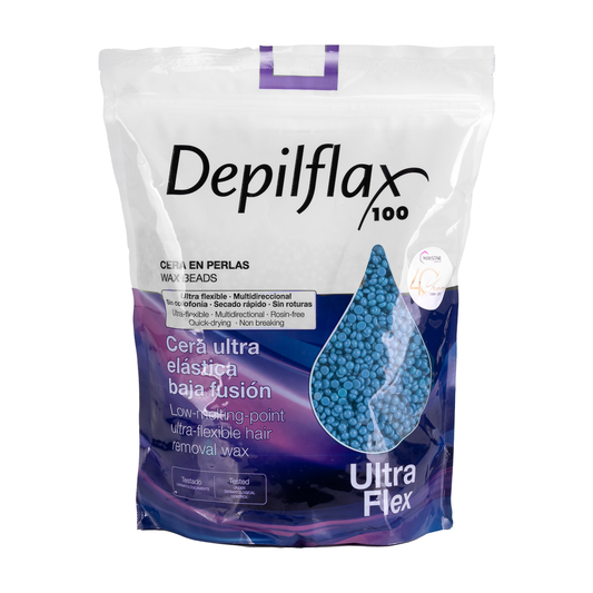 Depilflax elasztikus keménygyanta alacsony olvadáspontú gyöngyházas Ultraflex Blue 1000 g