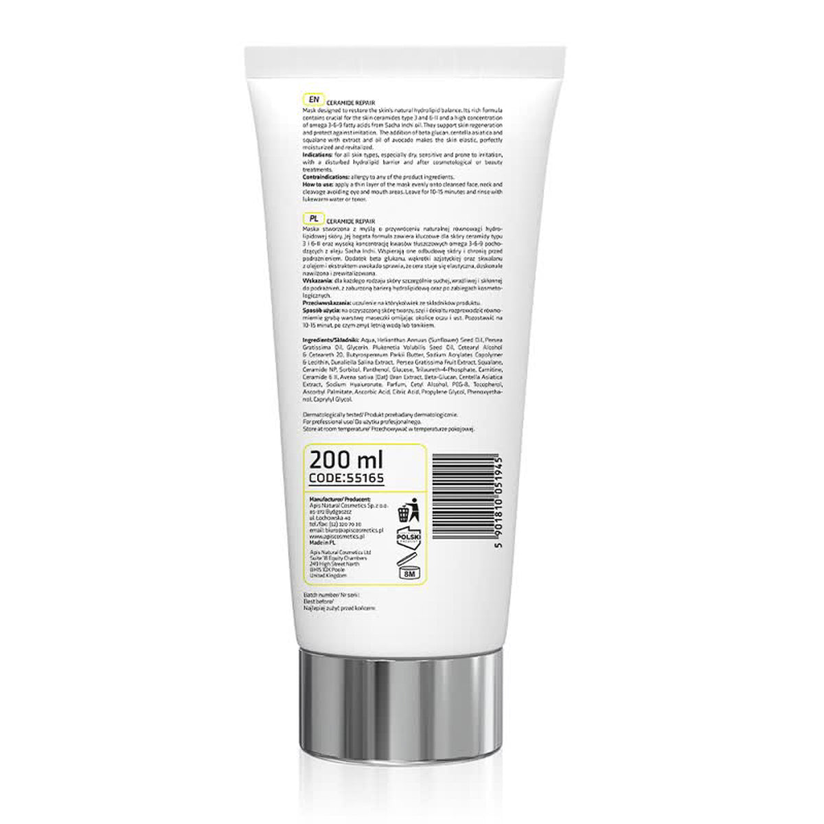 Apis Ceramide Repair újraépítő maszk ceramidokkal és béta-glükánnal 200 ml